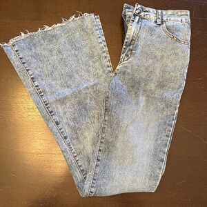 SHEIN Light Blue Flare Leg Jeans
